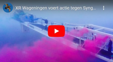 XR Wageningen voert actie tegen Syngenta/Bayer/Monsanto/Campina/Unilever op Universiteit WUR campus