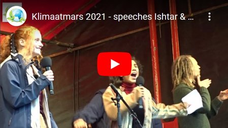 Klimaatmars 2021 - speeches Ishtar & Rivka van Fridays For Future (FFF) Youtube Video